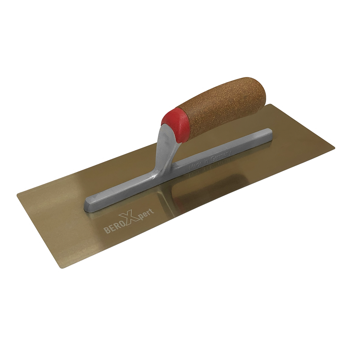 PREMIUM Curved Trowel Golden Stainless Steel Comfort Cork